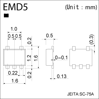 Zener arrays for terminal protection devices_EMZ6.8E_Dimensions