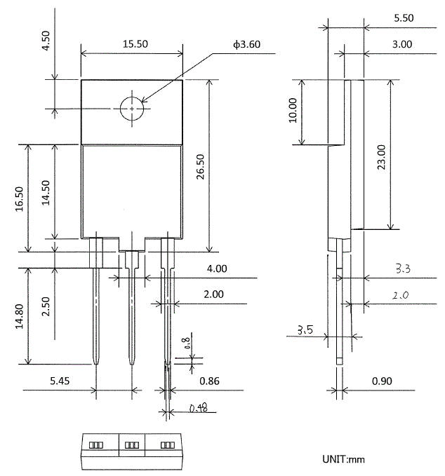 Nch 600V 20A 功率MOSFET_R6020JNZ_Dimensions