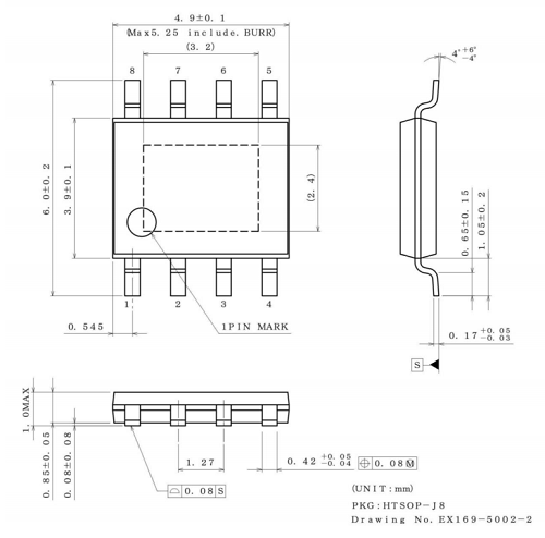 1.2W è½¦è½½ç¨åå£°éæ¬å£°å¨æ¾å¤§å¨_BD78308EFJ-M_Dimensions